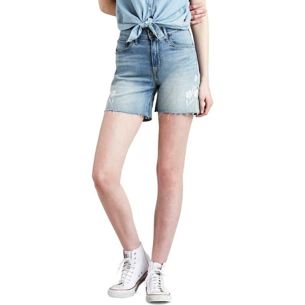 LEVI'S MILE HIGH EMBROIDERED DENIM SHORTS SIZE 29